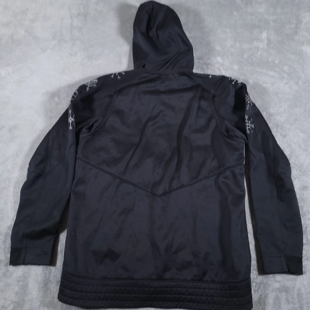 Nike Jacket Adult Large Black Gray Zip Therma-Fit Hooded Snowflake 744389-010